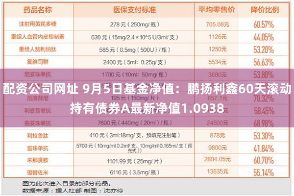 配资公司网址 9月5日基金净值：鹏扬利鑫60天滚动持有债券A最新净值1.0938