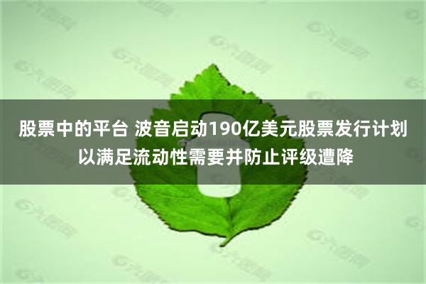 股票中的平台 波音启动190亿美元股票发行计划 以满足流动性需要并防止评级遭降