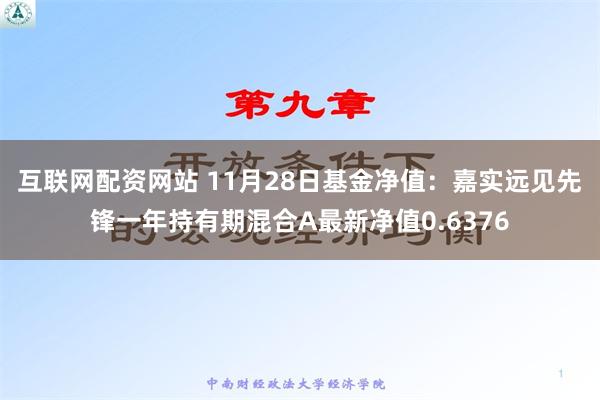 互联网配资网站 11月28日基金净值：嘉实远见先锋一年持有期混合A最新净值0.6376