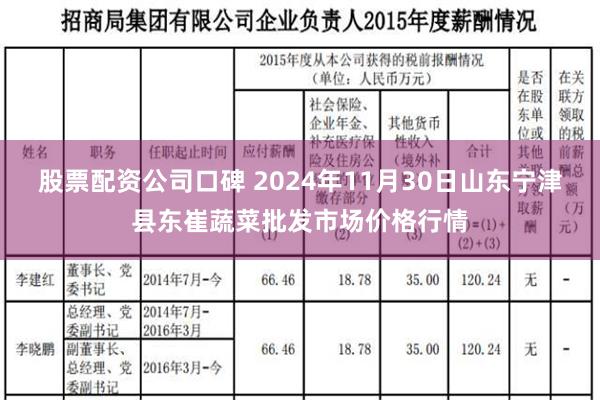 股票配资公司口碑 2024年11月30日山东宁津县东崔蔬菜批发市场价格行情